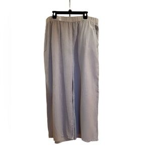 EILEEN FISHER Organic Linen Pants – Soft Gray | VGC | Medium